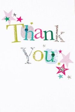 This thank you card, crafted to delight from the heart of Chingford, captures the essence of gratitude in exuberant colour and artisanal charm. The words 'Thank You' stretch across a pristine white backdrop, each letter distinguished by its own burst of vibrant hue-lime, rose pink, cool turquoise, and sapphire blue-each gleaming with subtle metallic highlights that catch the light, much like the early sun over Ridgeway Park. Patterns of swirling dots and whimsical stitches give the text a tactile quality, infusing the card with the warmth of handcrafted details so often admired around Station Road's independent shops. Sprinkled nearby, tiny stars in shades of teal, magenta, and gold drift aimlessly, as if confetti caught in an updraft, always ready for celebration. There is a sense of space and brightness-a gentle calm-allowing every joyful shade and glimmer to stand apart. Imagined alongside a fresh bouquet from Chingford Flowers, it is a picture of effortless generosity and local elegance, perfect for sending sincere thanks to anyone from Chingford Green to Friday Hill. Each design choice speaks to the florist's thoughtful eye, promising that your gratitude will feel genuine and uniquely meaningful to your neighbours across the Chingford area.